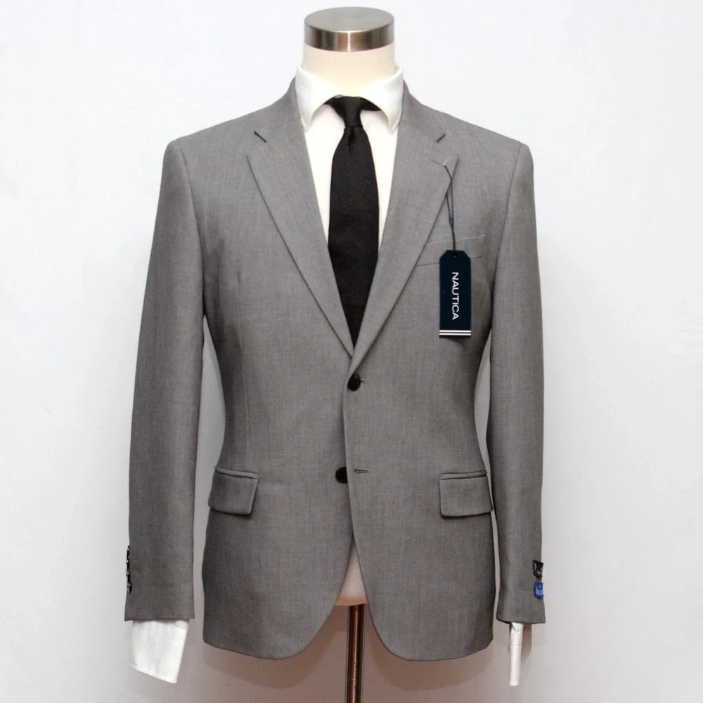 Nautica Men's Modern-Fit Bi-Stretch Suit Blazer‎ Jacket Size 38S Grey E071127
